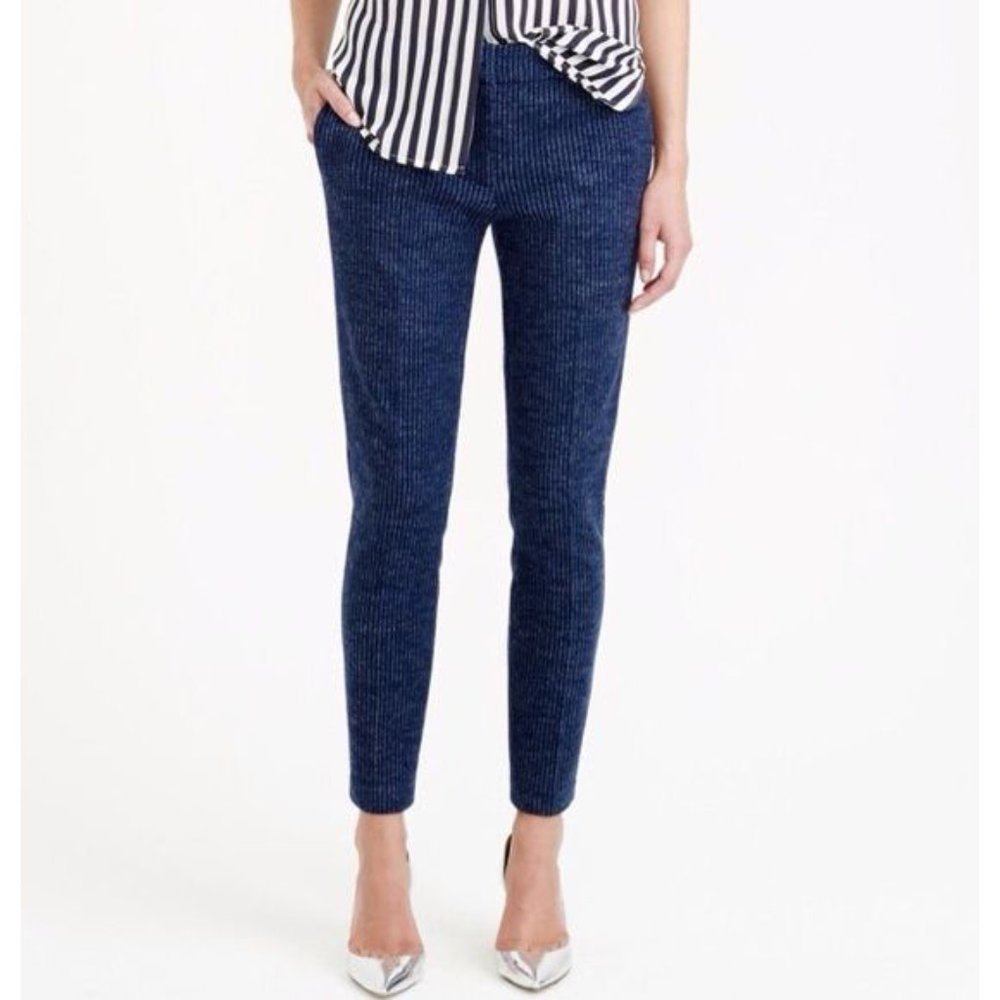 J. Crew Pinstripe Wool Blend Slim Pants - 6